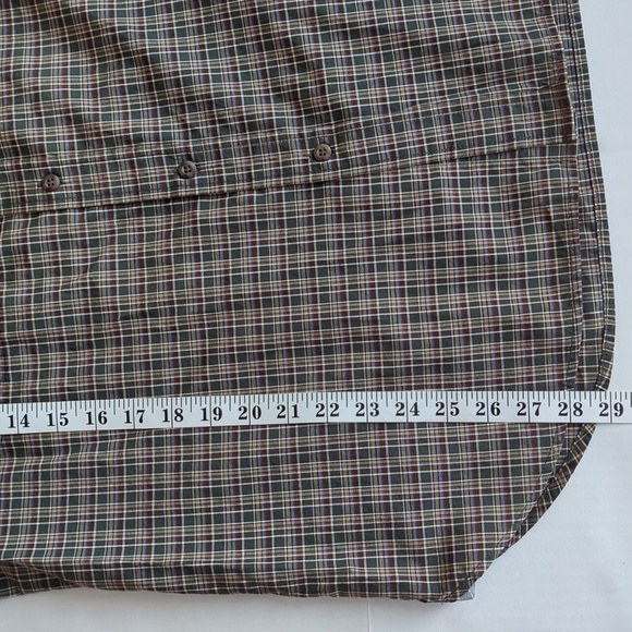 Dockers Plaid Long Sleeve Button Down Shirt LARGE Green Tan - Picture 16 of 16